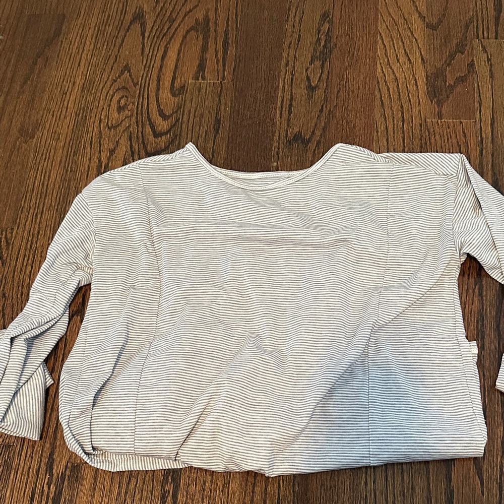 Athleta Kids Long Sleeve Striped Tee - Gray